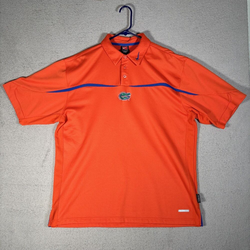 Florida Gators Nike Team Polo Men's Size XL Orange Center Logo Sphere Dry UF